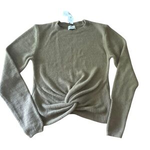 Twist Front Sweater Knit Top, Long Sleeve, Casual‎ Cozy, Women's